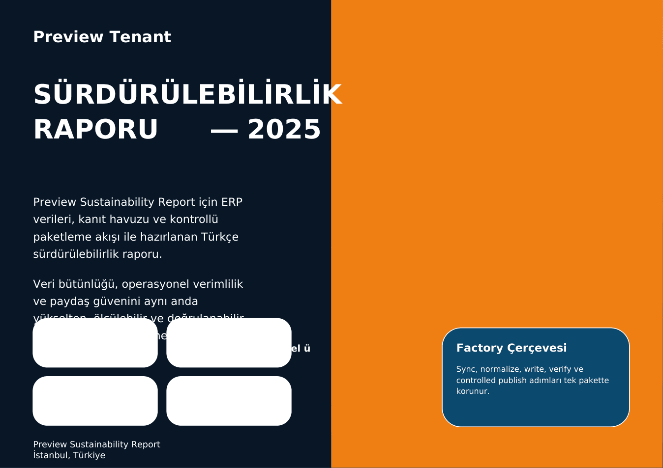 Oluşturulan sürdürülebilirlik raporu kapak önizlemesi