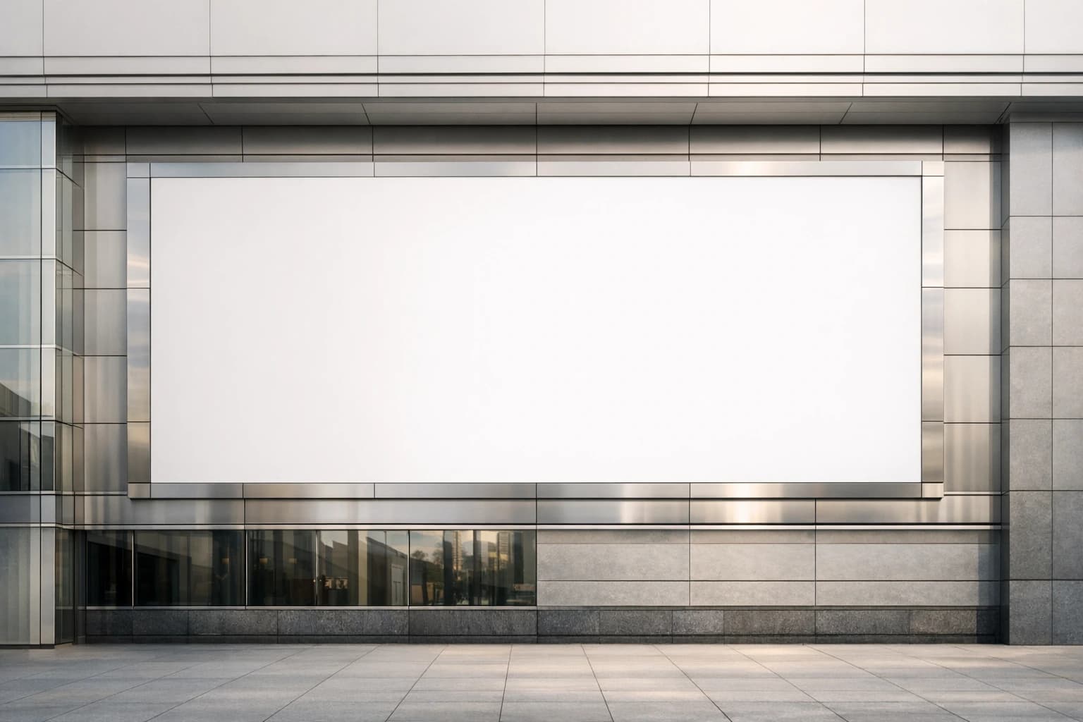 Nowoczesny mockup baneru na fasadzie z czystą kompozycją