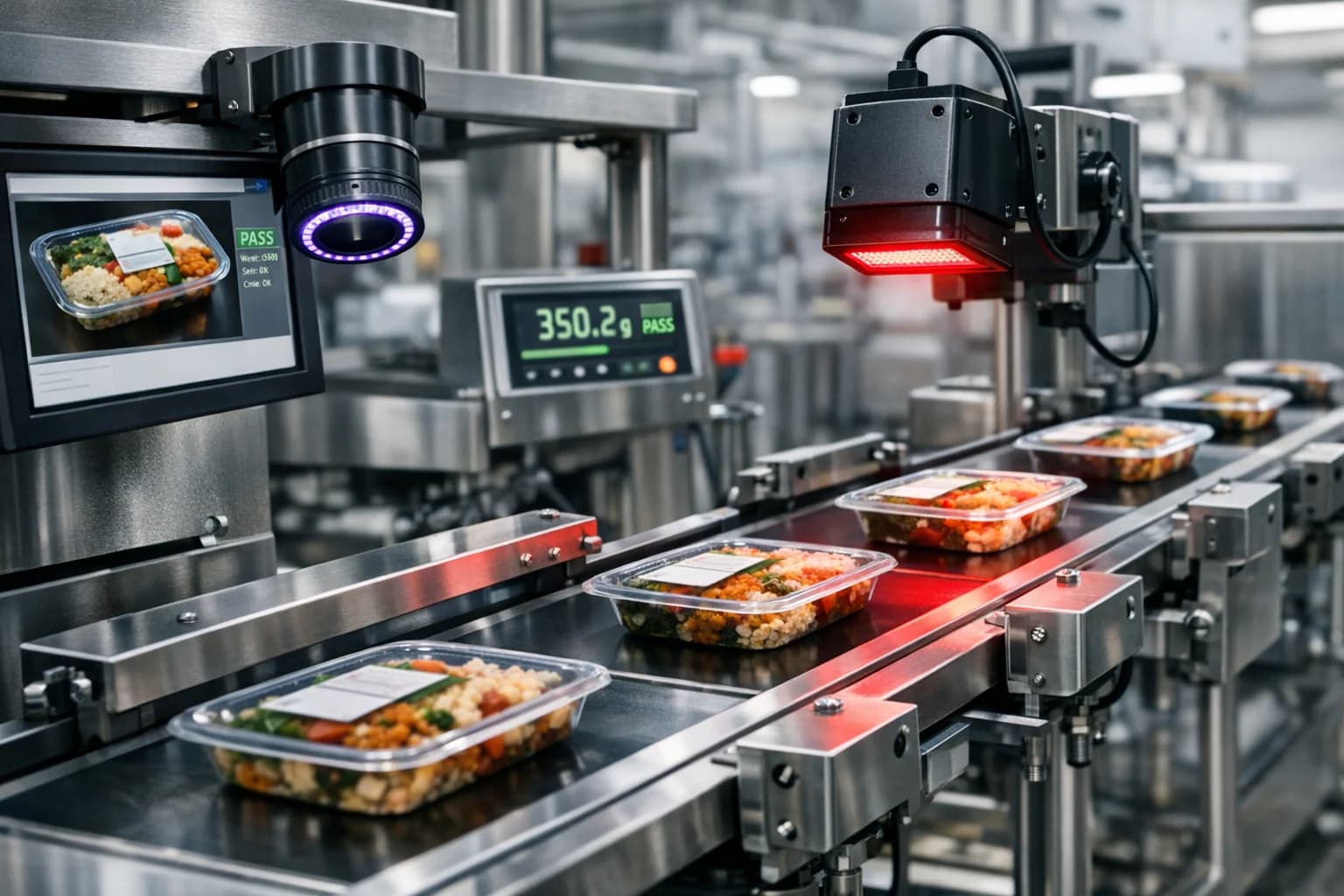 Gıda üretim hattında hat içi kalite kontrol istasyonu