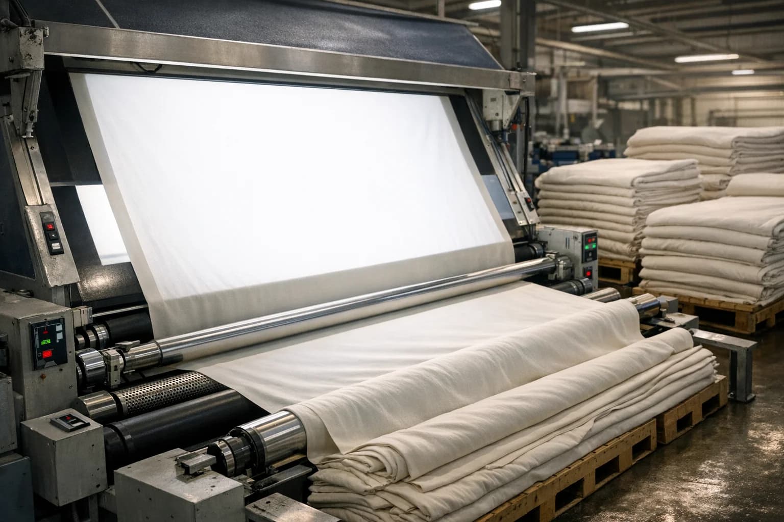 Textile quality inspection lane with backlit fabric control stage