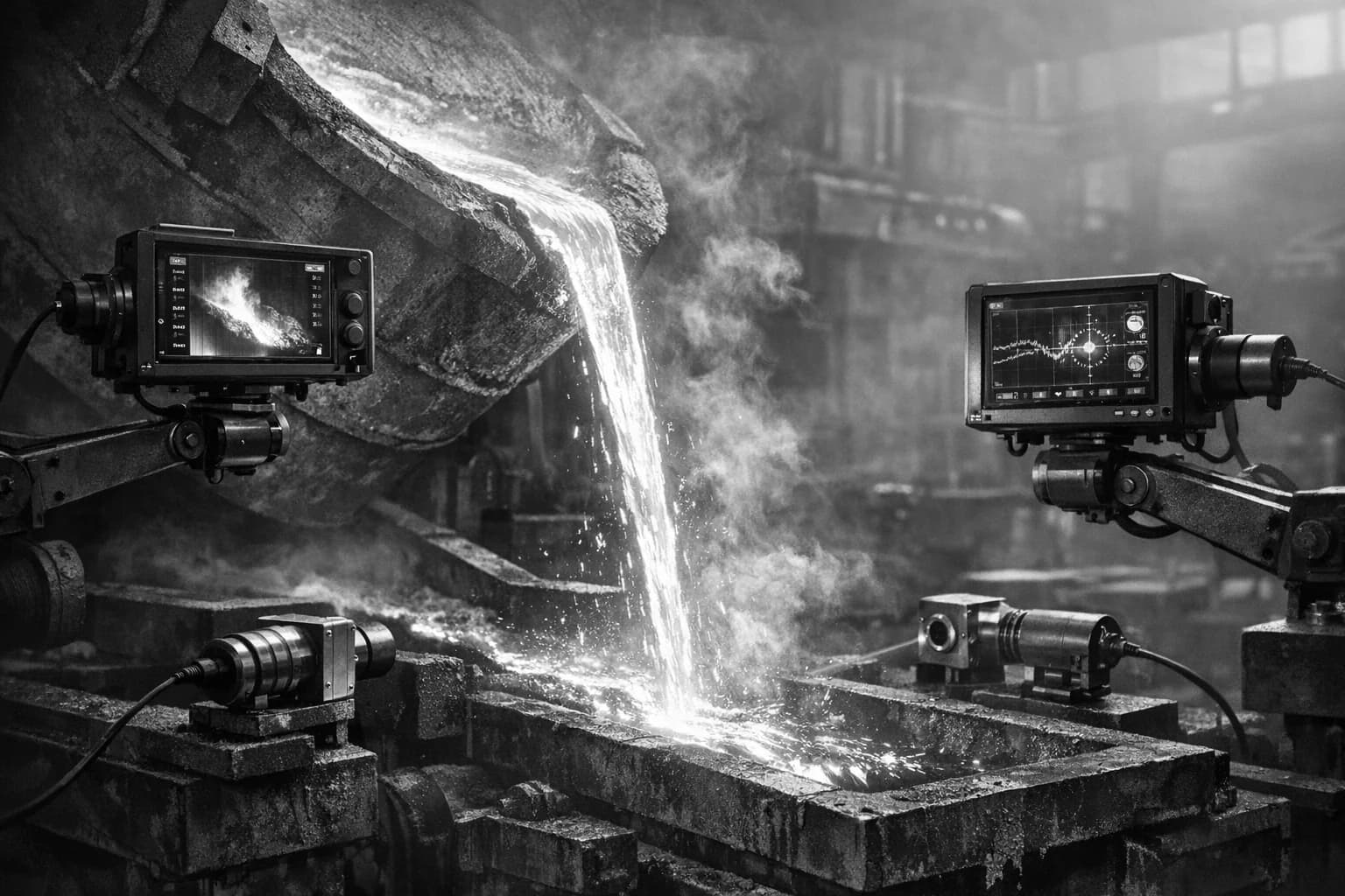 Escena de vertido inteligente y optimización de procesos