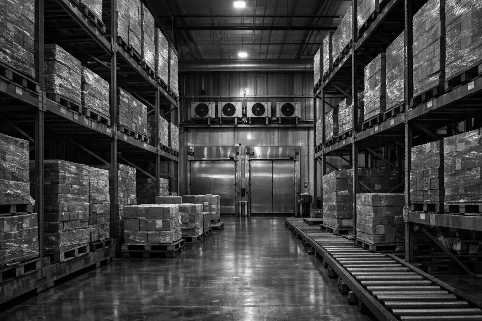 Global livsmedelsförsörjningskedja och lagervy