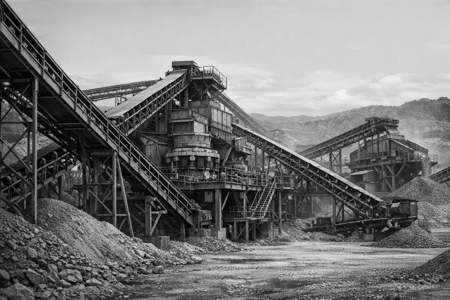 Vy över kross- och processanläggning