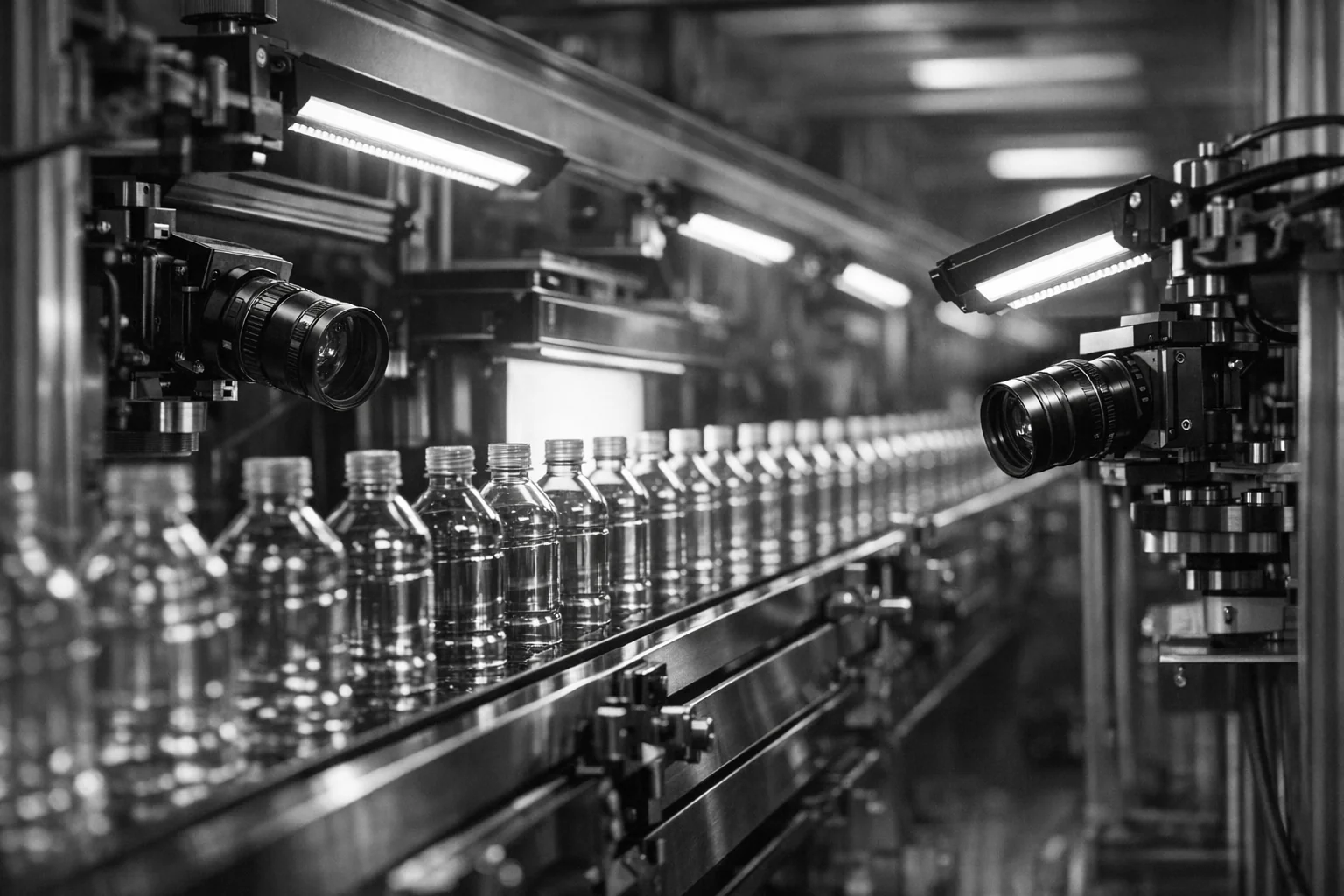 Візуальна інспекція високошвидкісної лінії пляшок