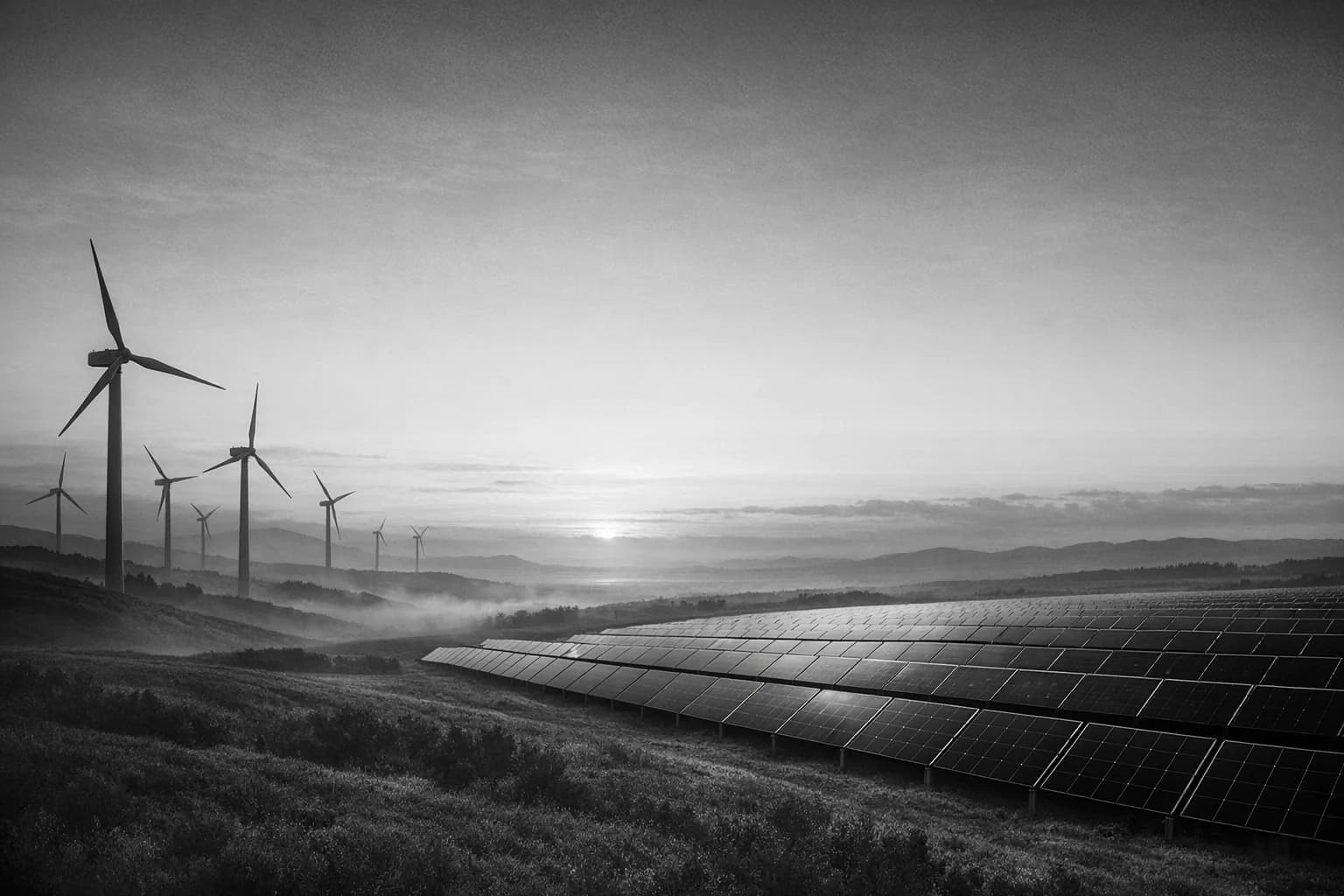 Cinematic wind and solar energy landscape