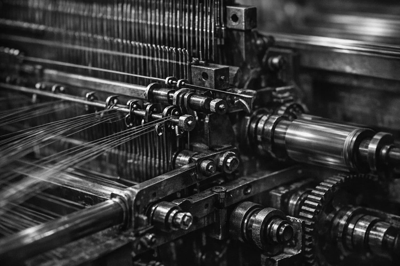 工业织布机细节