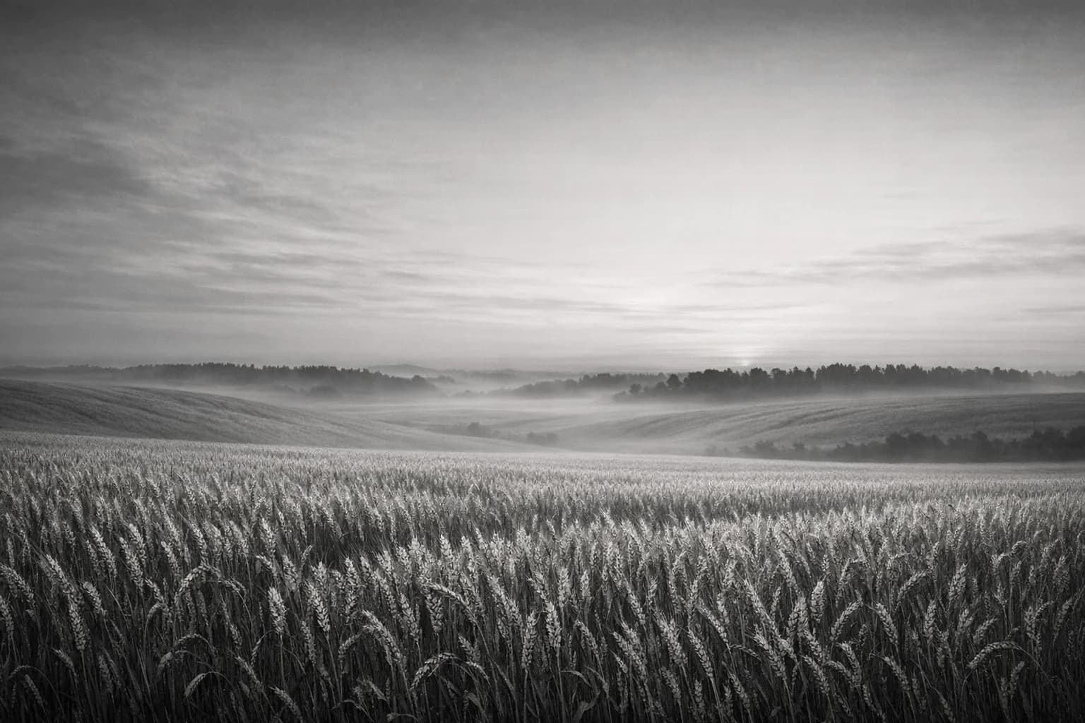 Cinematisch landschap van een tarweveld