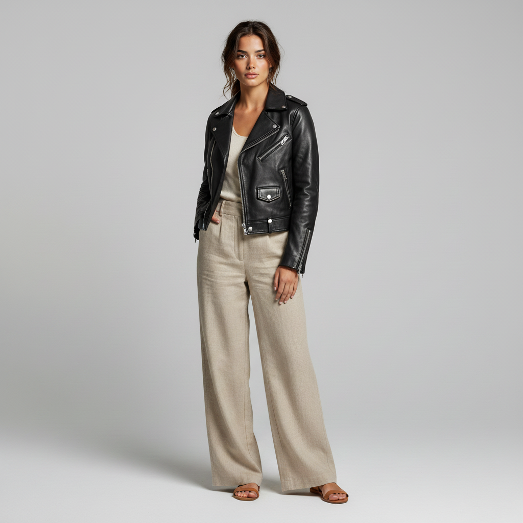 Siyah Deri Ceket Giydirilmiş